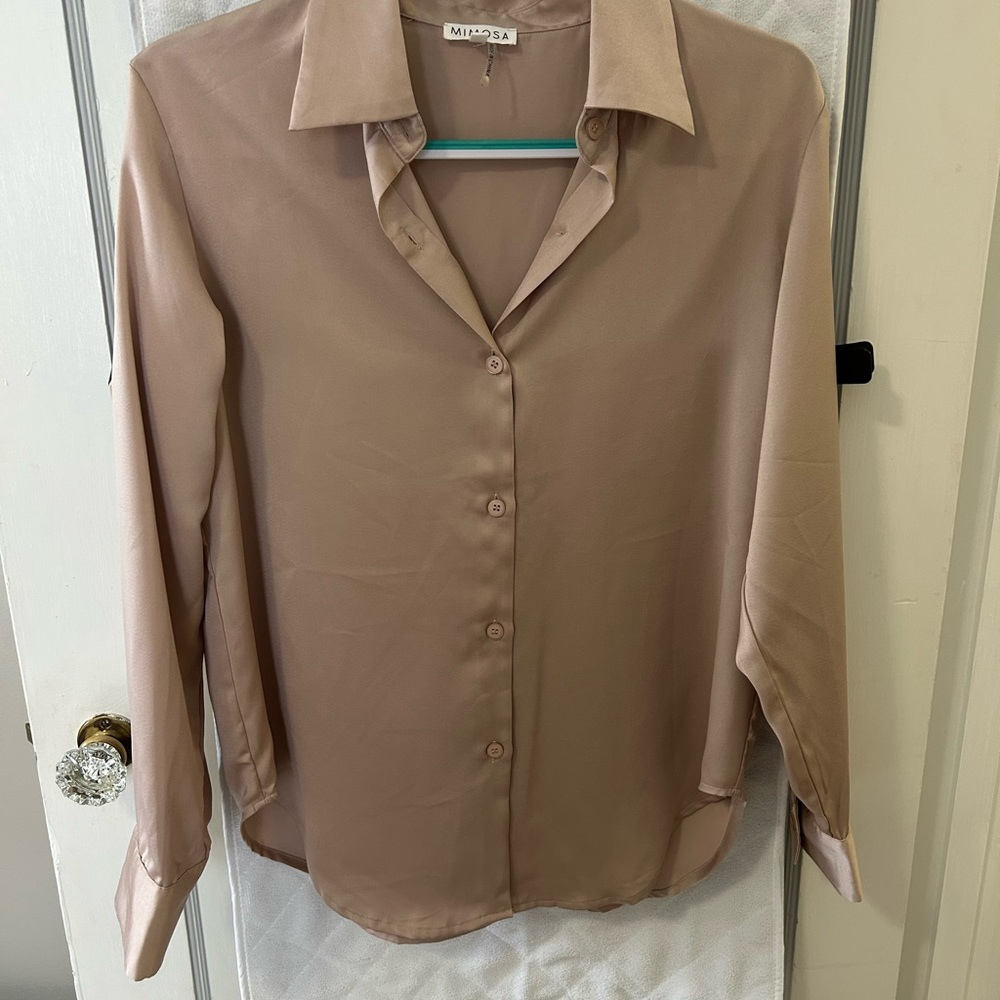 Mimosa Women's Beige Button-Down Shirt